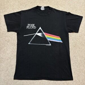Vtg Pink Floyd Shirt Mens Medium Black Dark Side of the Moon 1987 Tour Tee USA